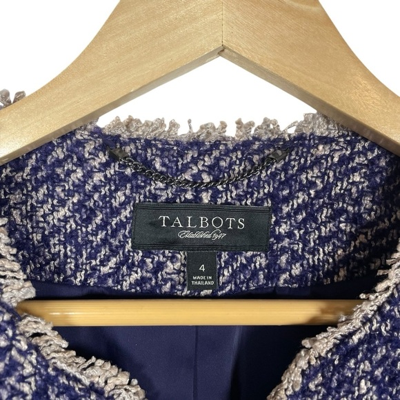 NWT Talbots Tweed Open Front Wool/Mohair/Alpaca in Purple Size 4 - Picture 8 of 9